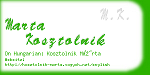 marta kosztolnik business card